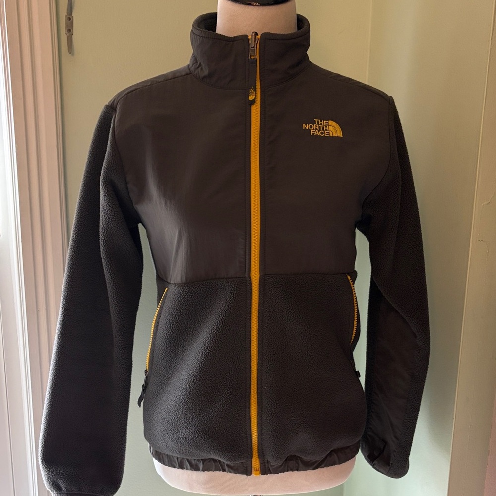 Big Boye The North Face Black Fleece Jacket with Yellow Trim